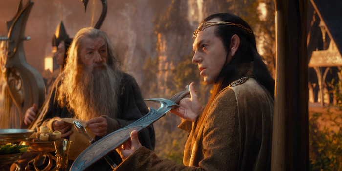 Hugo Weaving, Ian McKellen y Andy Serkis en 'El Hobbit'